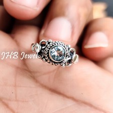 London Blue Topaz Gemstone 925 Sterling Silver Ring Spacial Jewelry Gift Women