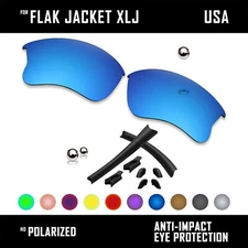 Anti Scratch Polarized Replacement Lens & Rubber Kits for-Oakley Flak Jacket XLJ