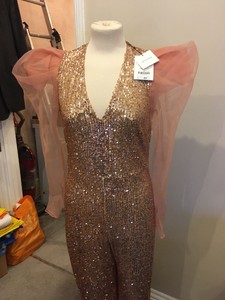 zara rose gold sequin dress