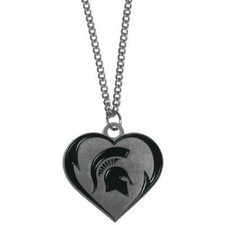 Michigan State Spartans 22 Inch Heart Necklace [NEW] NCAA Neck Jewelry Bracelet
