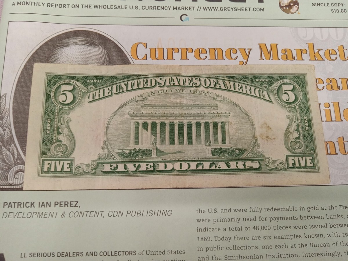 1963 SERIES RED SEAL $5 DOLLAR BILL SN# A58003932A TP-5664 | eBay