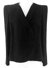 New Giorgio Armani Ladies Black Boucle Jacket In Size 50