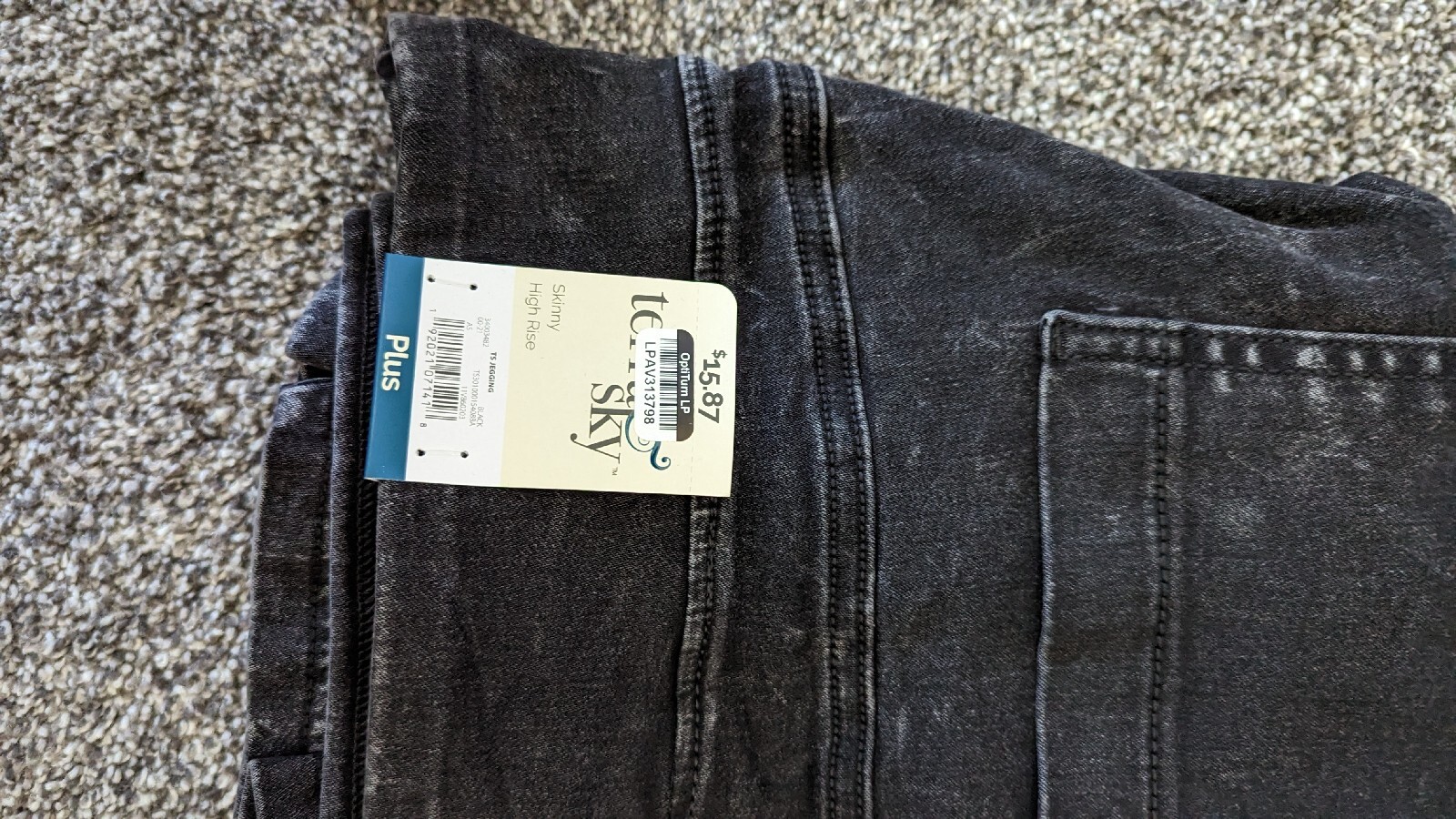 Terra and Sky Women's Plus Size Skinny High Rise Jeggings, Washed Black Size 4X