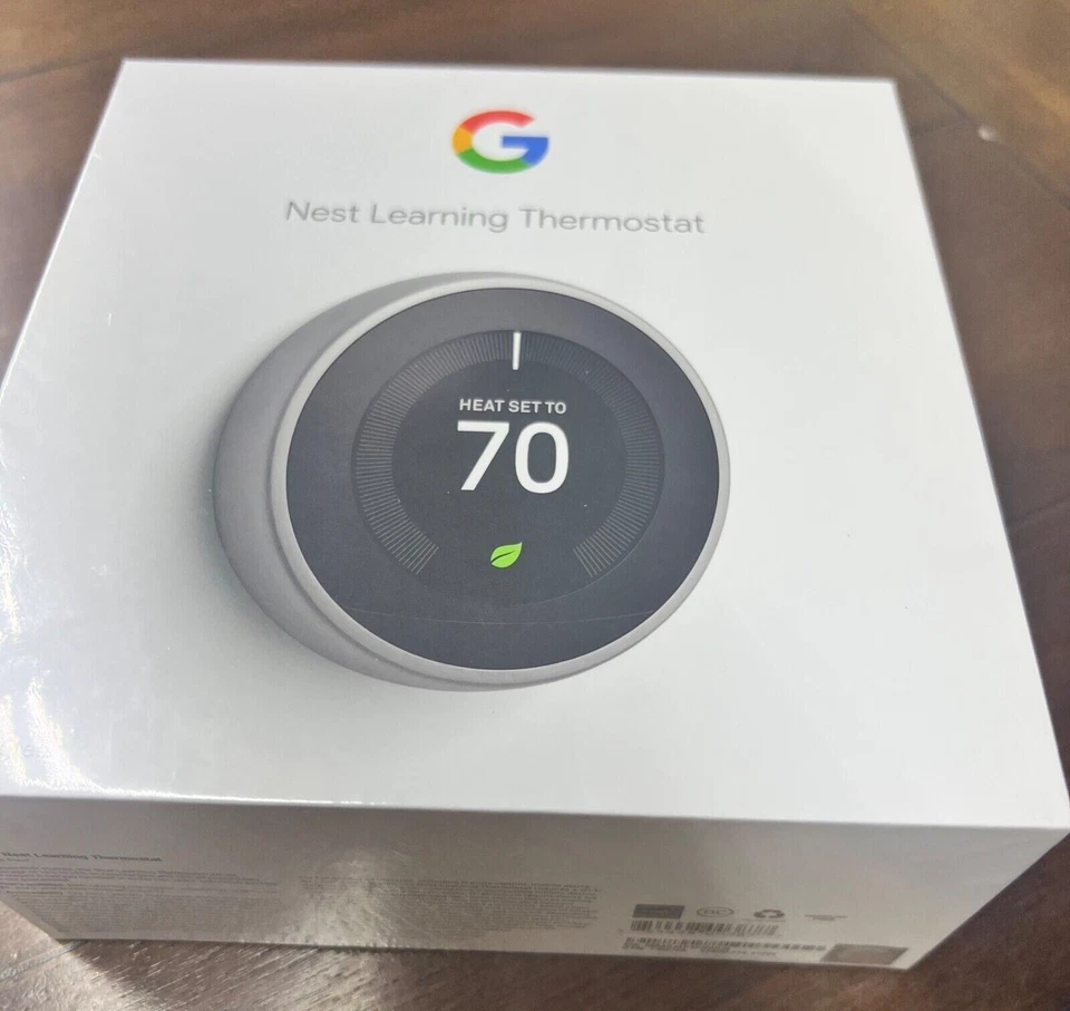 Sealed! Google Nest 3rd Gen Learning Thermostat T3007ES Stainless Steel - Image 2 of 2