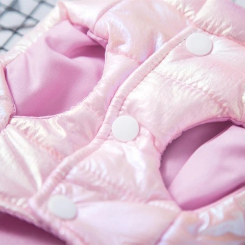 Glänzender Welpe Haustier kleiner Hund Katze Winter warmer Mantel wattierte Weste Jacke Größen S M L - Bild 15 von 23
