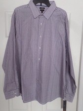 Apt 9 Men's Dress Shirt Slim Fit Plaid XL Gloxina NWT $46