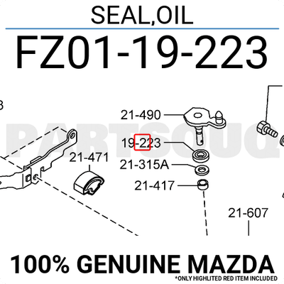 Fz0119223 Genuine Mazda Seal Oil Fz01 19 223 Ebay