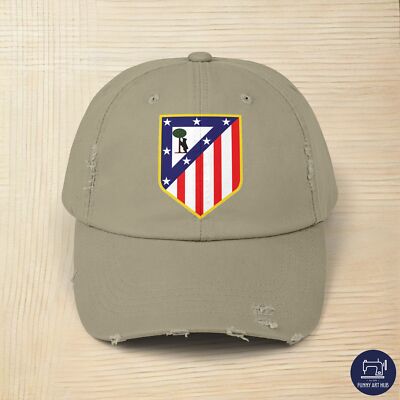 Atletico de Madrid Football Soccer Club Logo Symbol Unisex Distressed Cap