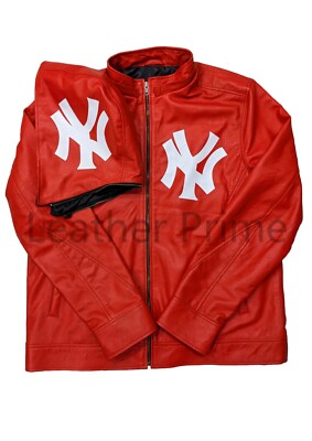 Letterman NY Yankees Varsity Leather Jacket with Removeable Hood