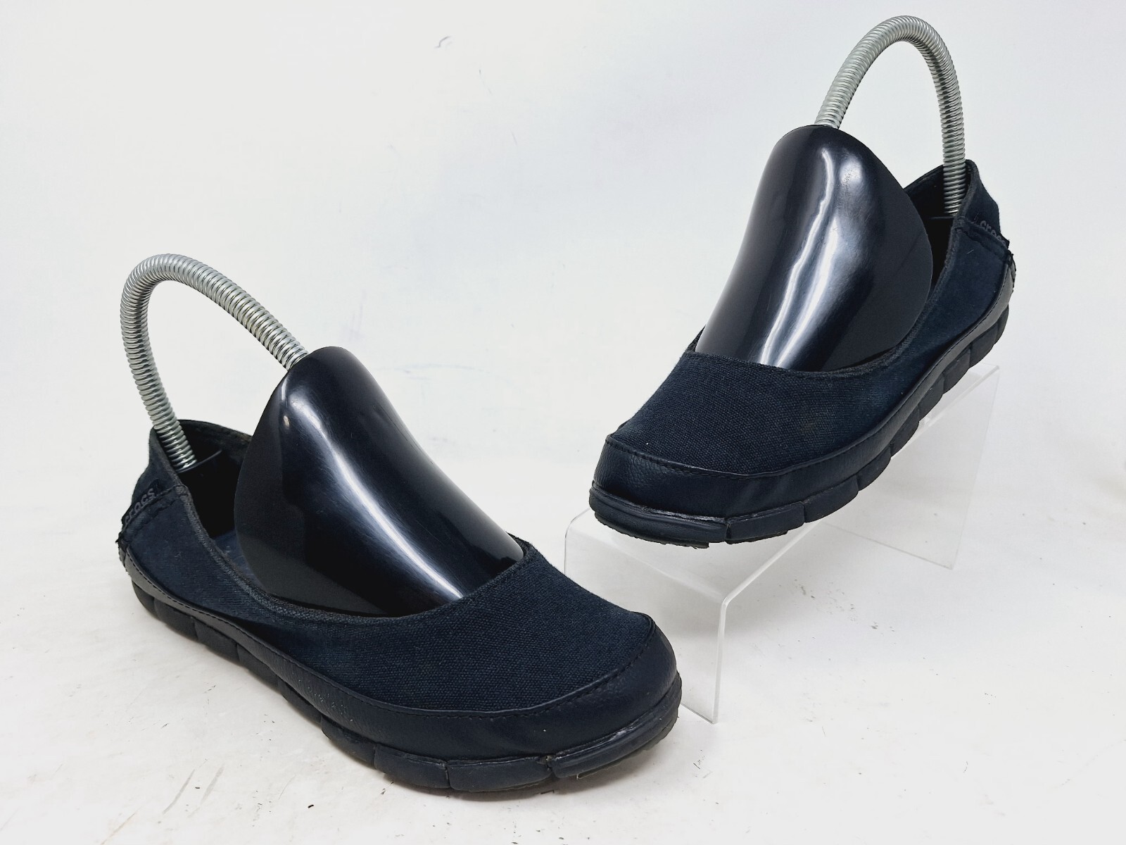 SAOLA Crocs slip on donna suola elasticizzata tela comodo piatto nero 15317 taglia 5