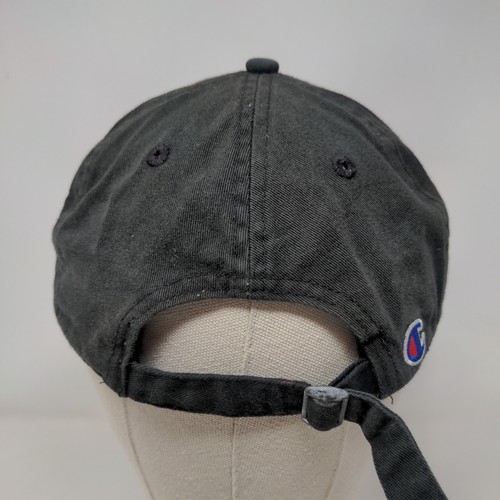 Champion Slideback Hat Black OSFA Adjustable Embroidered Vented Holes 6 Panel - Picture 5 of 9