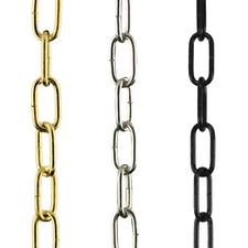 ElekTek Lighting Chain 20x10 Open Link Brass Chrome Black - 2m pack