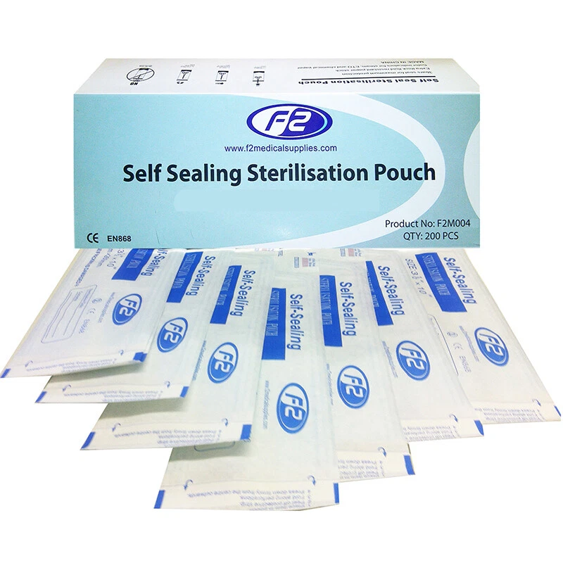 F2 Medical Supplies Self Sealing Sterilisation Pouches 200 Per Pack