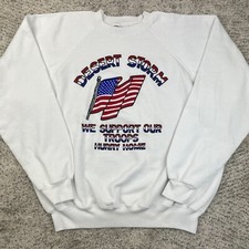 Vintage Desert Storm Sweatshirt Mens XXL Hanes Made In USA 90s Flag Military GUC