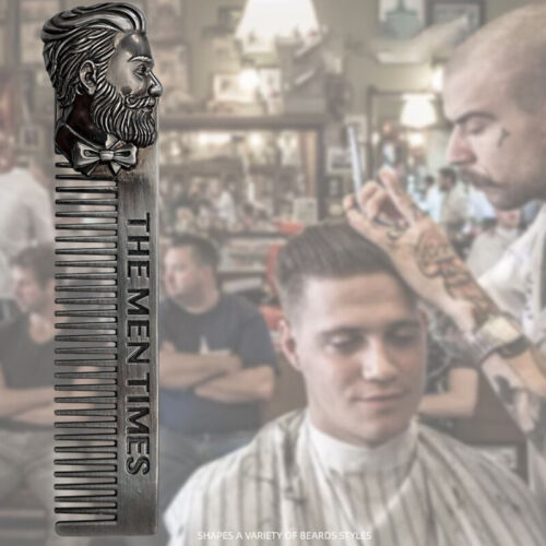 Bartkamm tragbarer Rasiertasche Metall Friseur Männer Schnurrbart  - Bild 1 von 9