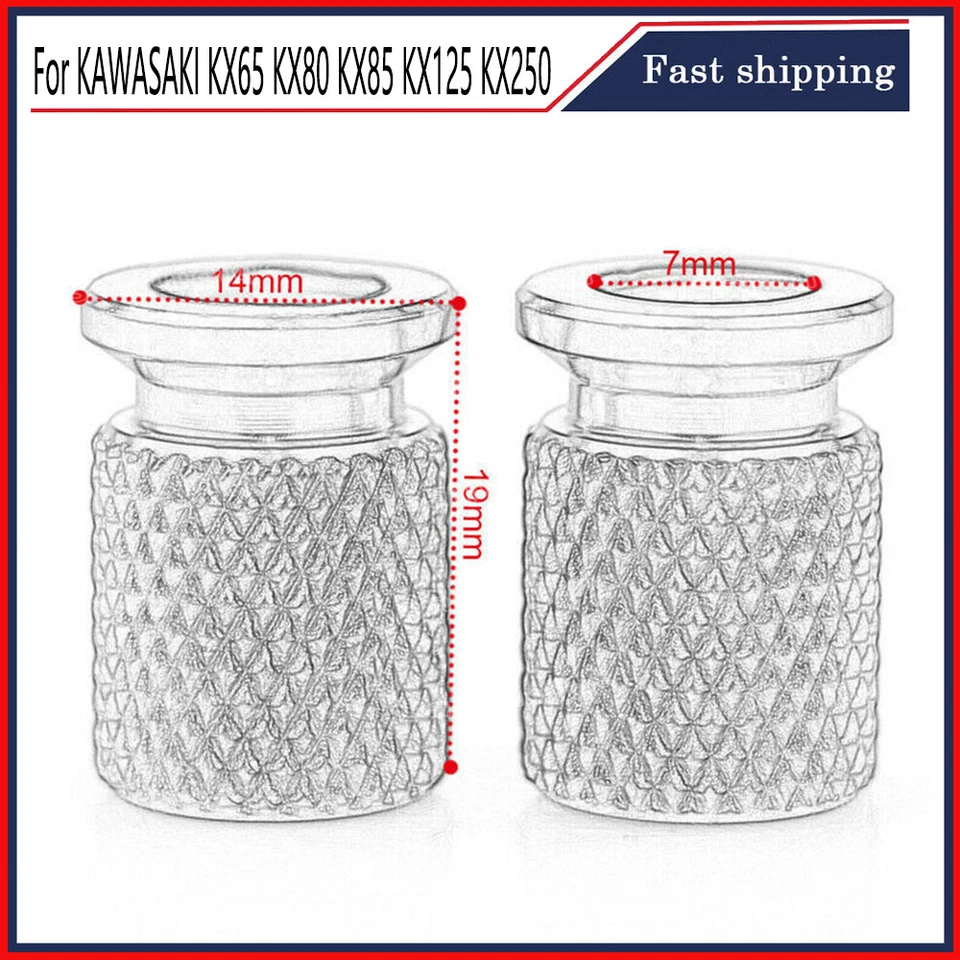 CNC Valve Stem Cap Cover Plug For KAWASAKI KX65 KX80 KX85 KX125 KX250 - Image 2 of 2