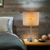 Tischlampe Nachttischlampe Tischleuchte Schlafzimmerlampe Holzoptik Leselampe