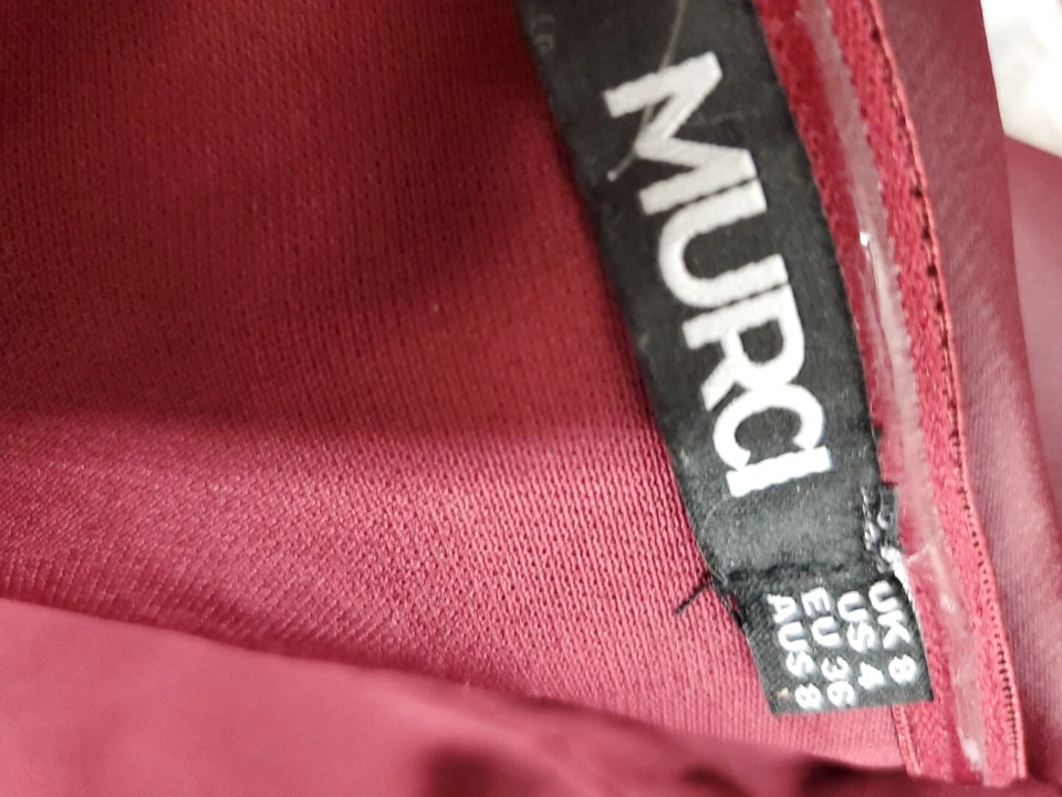 MURCI Broadway Maroon Velvet & Satin Fold Over Mini A Line Dress US Sz 4* XS - Image 4 of 4