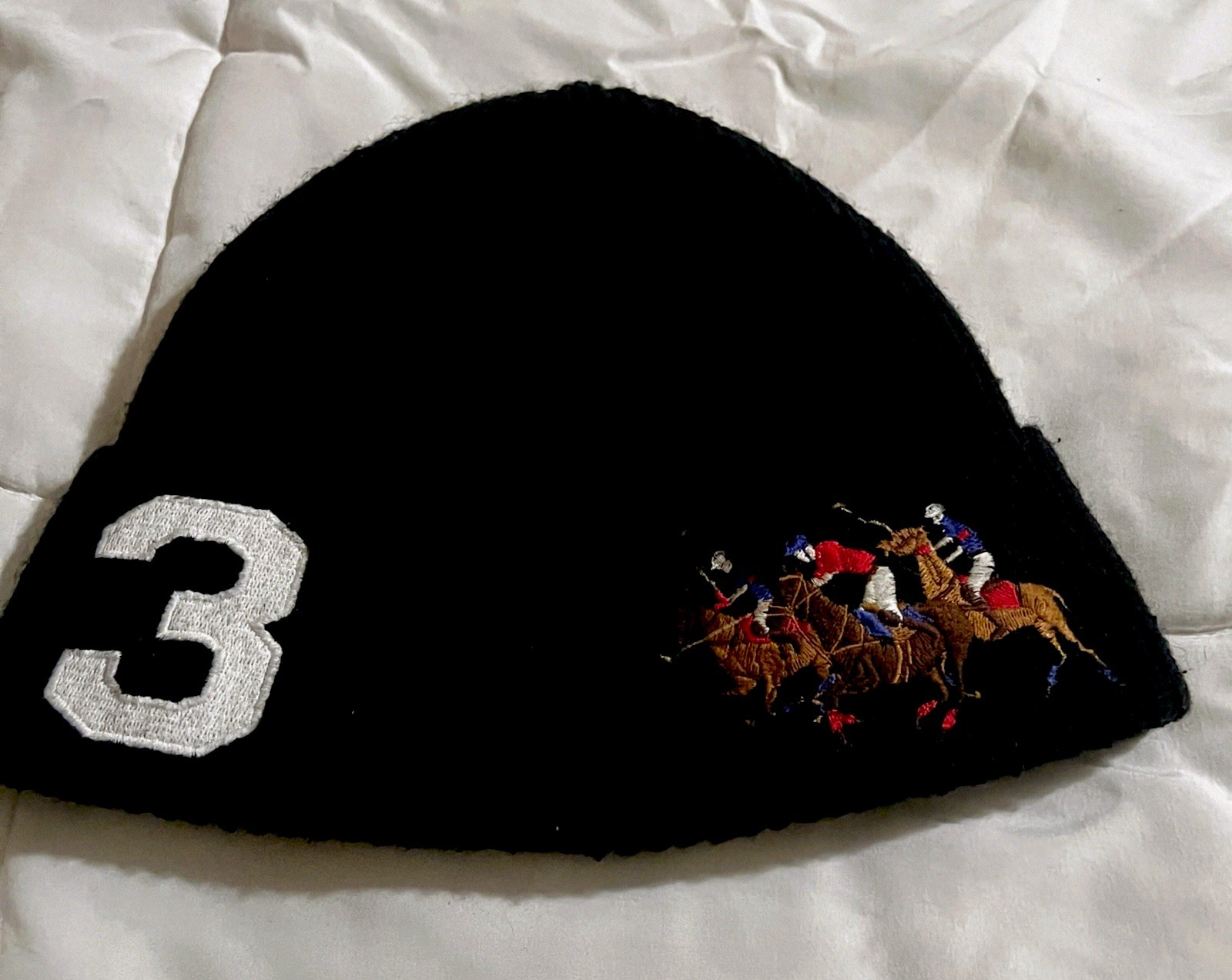 Polo Ralph Lauren Beanie Hat Triple Pony Cob Maglia Misto Lana Uomo