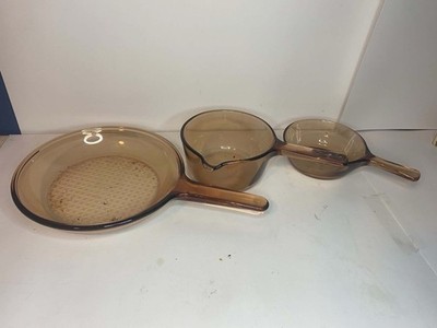 Vintage Vision PYREX Lot Of 3 Fair Condition Would Clean Up Great 