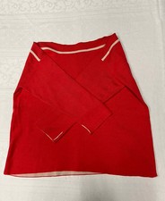 Roter Damenpullover mit Kontraststreifen, Gr�...