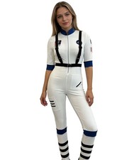 Women White Astronaut Costume for Halloween, Roleplay, Cosplay Themed Parties