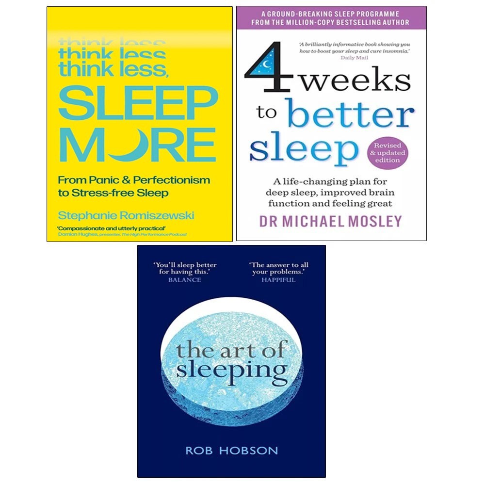 4 Weeks to Better Sleep, Art of Sleeping, Think Less Sleep More 3 Books Set