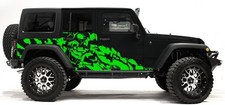 Custom Vinyl Decal For 4d 07-16 Jeep Wrangler Jk Rubicon Nightmare- Lime Green
