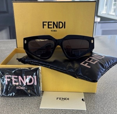 Fendi Women's Black Cat-eye Sunglasses with Case