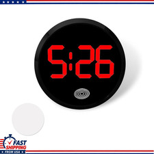Universal Self-adhesive Round Digital Clock Cars Touch Screen Led Luminous Disp