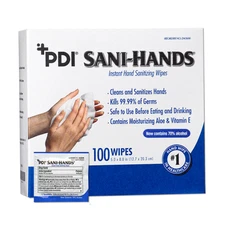 PDI Sani-Hands Wipe Hand Sanitizing Wipes Individual Packets 100 Count D43600
