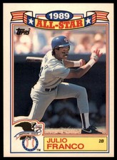 1990 Topps Julio Franco #14 Glossy All-Stars Texas Rangers