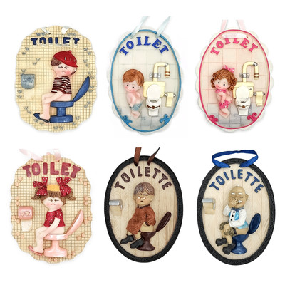 Bathroom Plaque,  5.5'' X 4'' Restroom Ceramic Plaque Home, Bar, Restaurants 
