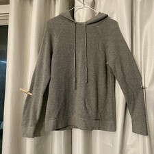 Michael Kors waffle knit hooded sweater M grey gray
