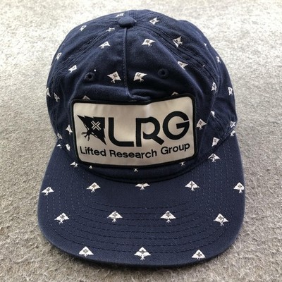 LRG Hat Cap Snap Back Mens One Size Blue All Over Print Patch Logo Streetwear