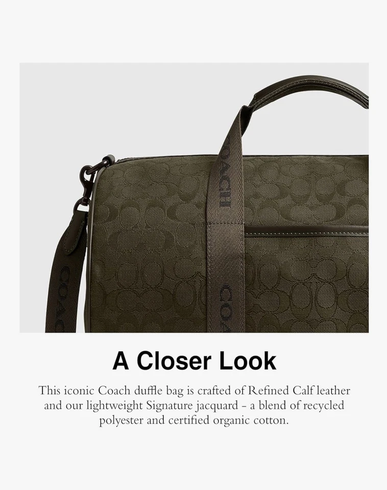 Coach Men's Theo Duffle Bag Signature Jacquard - Image 4 of 4