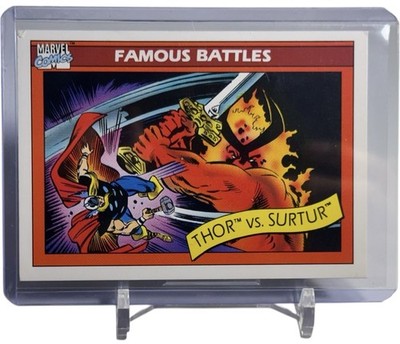 1990 Impel Marvel Universe Series 1 Thor VS Surtur Card #91 W/Top Loader  