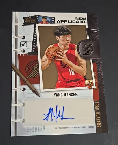 Yang Hansen 2025-26 Topps Basketball New Applicant Rookie Auto Trailblazers RC