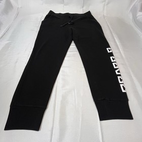 Victoria Secret Pink Women L Black Jogger Sweatpants Everyday Skinny Lounge Cozy