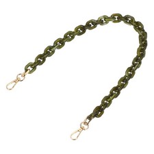 24" Acrylic Chain Purse Strap Replacement Luxury Handbag Strap Dark Green/White