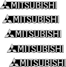 Mitsubishi Car Horn Logo Sticker Set Of 5 Aluminum Alloy Decorative Sticker