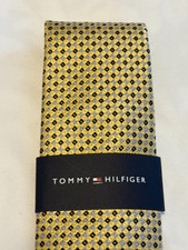 NWT Tommy Hilfiger Men's Silk Blend Tie yellow blue check