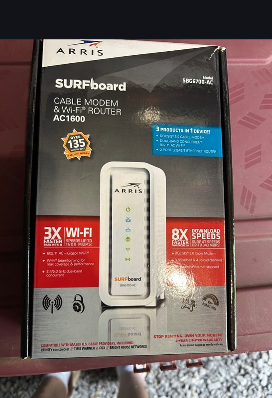 ARRIS SURFboard SBG6700-AC DOCSIS 3.0 AC1600 Dual-Band Cable Modem Router