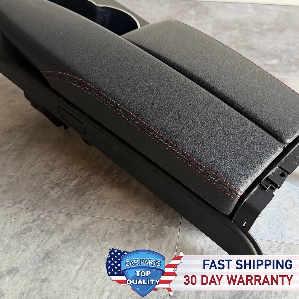 08-14 Mercedes W204 C250 C300 C350 Center Console Armrest Black Red Stitching - Image 3 of 4