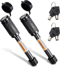 CZC AUTO Trailer Hitch Lock, 5/8 Inch Dia, 4 Super Extra 2 Pack, Black 