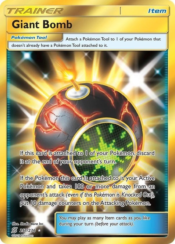 Giant Bomb - 251/236 - Pokemon Unified Minds Sun & Moon Secret Rare Card NM