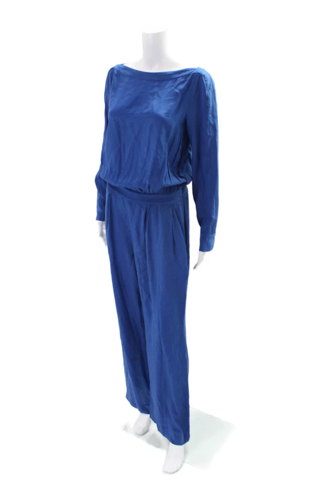 Mono Diane Von Furstenberg para mujer de seda manga larga con botones azul talla 6 Foto 2 de 4