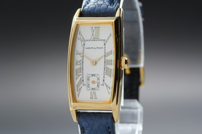 [N NEUWERTIG] HAMILTON 6256 18mm Gold Dial Sumoseco Quartz Damenuhr aus JAPAN