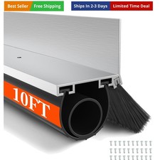 Universal Garage Door Seals Kit -10FT EPDM U O Bottom Rubber Weatherproof Sea...