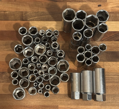 #ad #ad LOT of 66 1 4 3 8 1 2” Sockets Stanley ACE Craftsman Crescent SAE amp; Metric $39.99